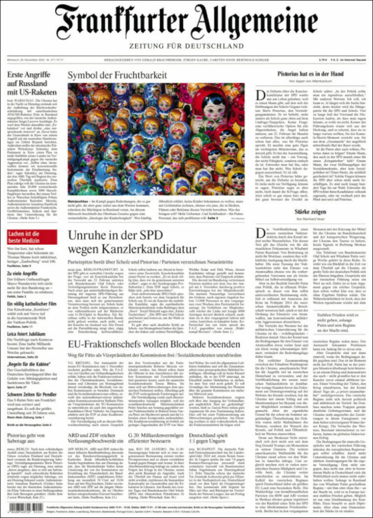 Portada de Frankfurter Allgemeine (Allemagne)