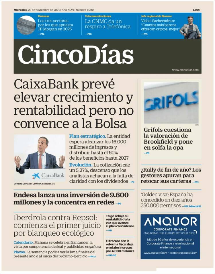 Portada de Cinco Días (Espa&ntilde;a)