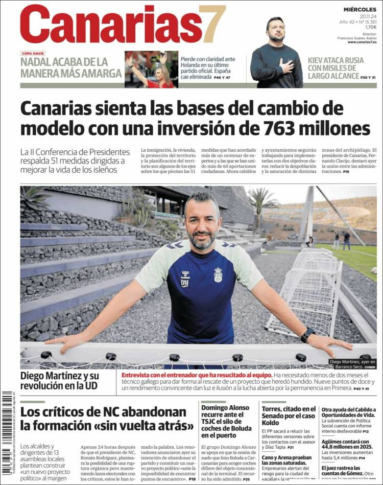 Portada de Canarias 7 (España)