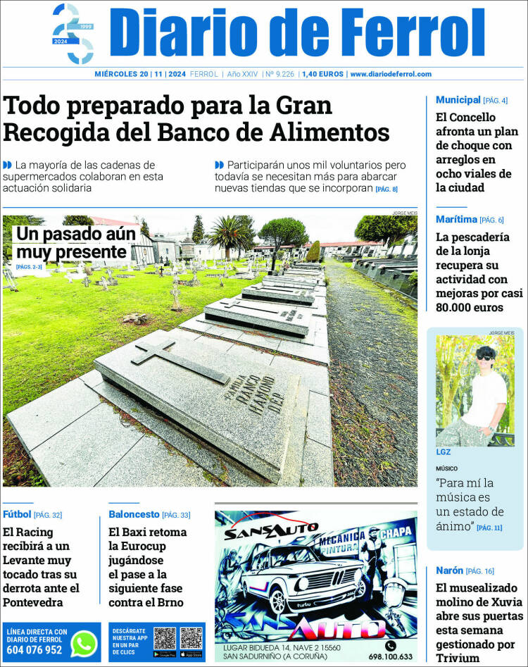 Portada de Diario de Ferrol (España)