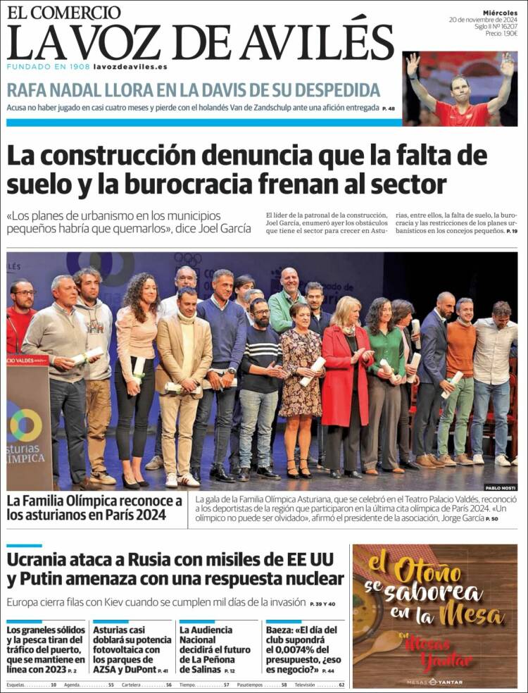 Portada de El Comercio - Avilés (España)