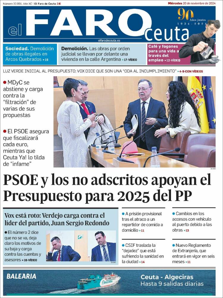 Portada de El Faro de Ceuta (España)