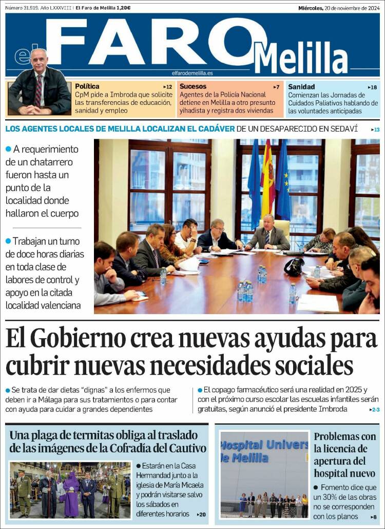 Portada de El Faro de Melilla (España)