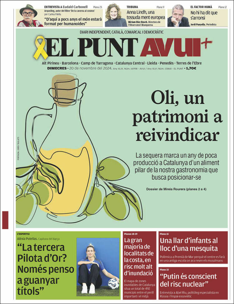 Portada de El Punt Avui (España)