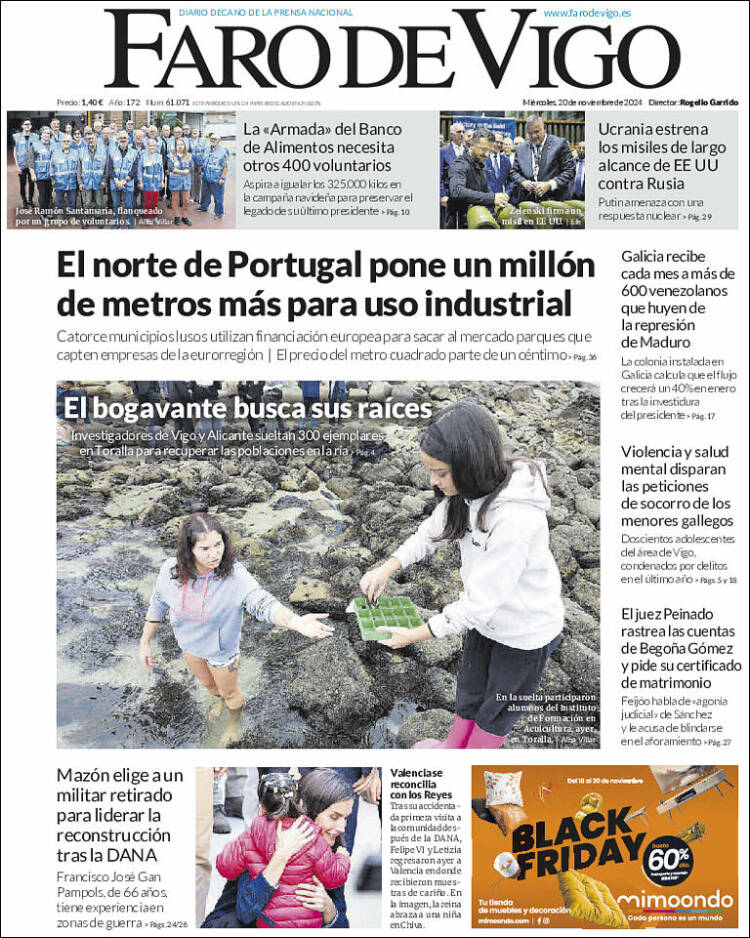 Portada de Faro de Vigo (España)