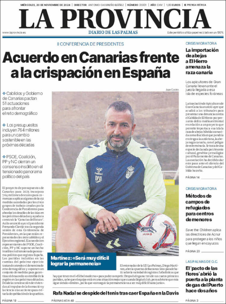 Portada de La Provincia (España)