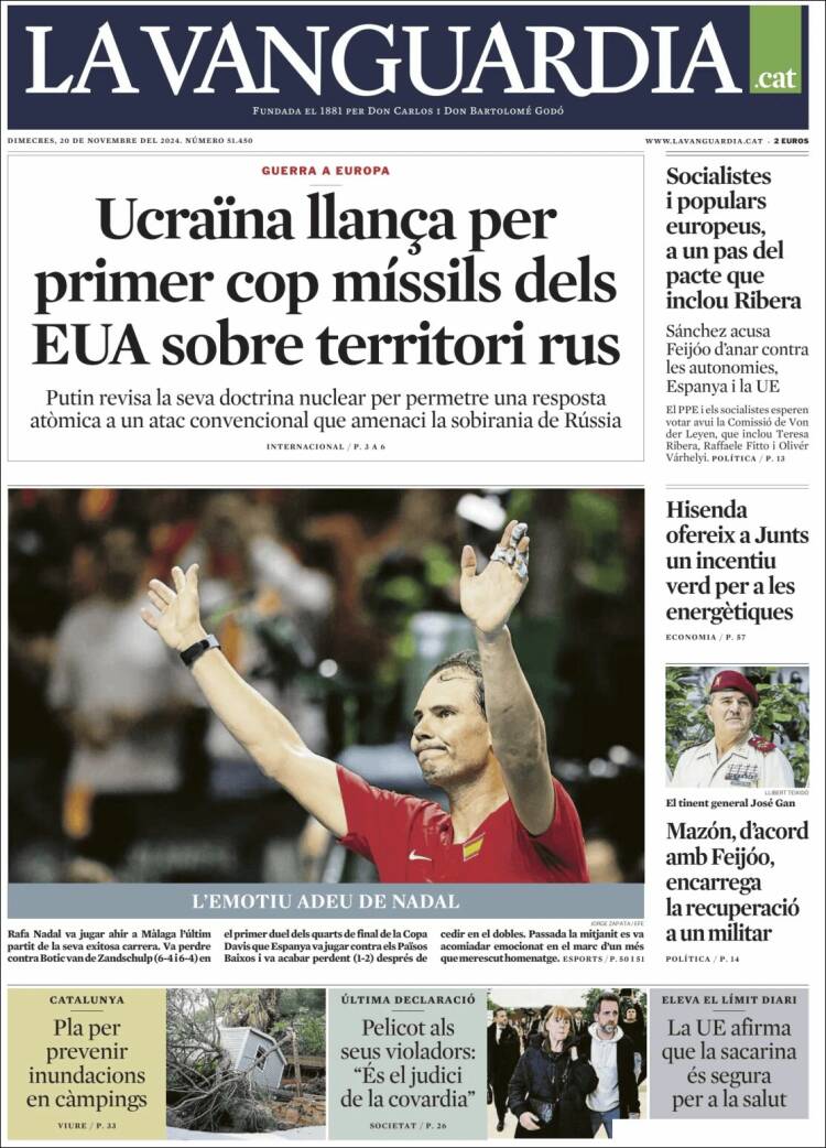 Portada de La Vanguardia (España)