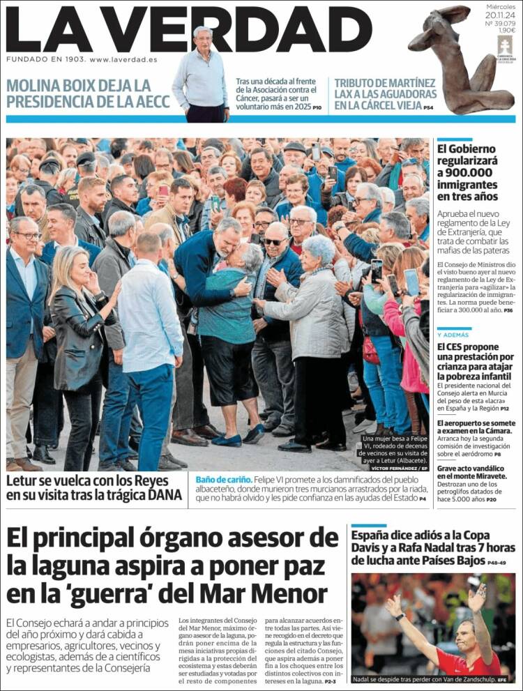 Portada de La Verdad de Murcia (España)