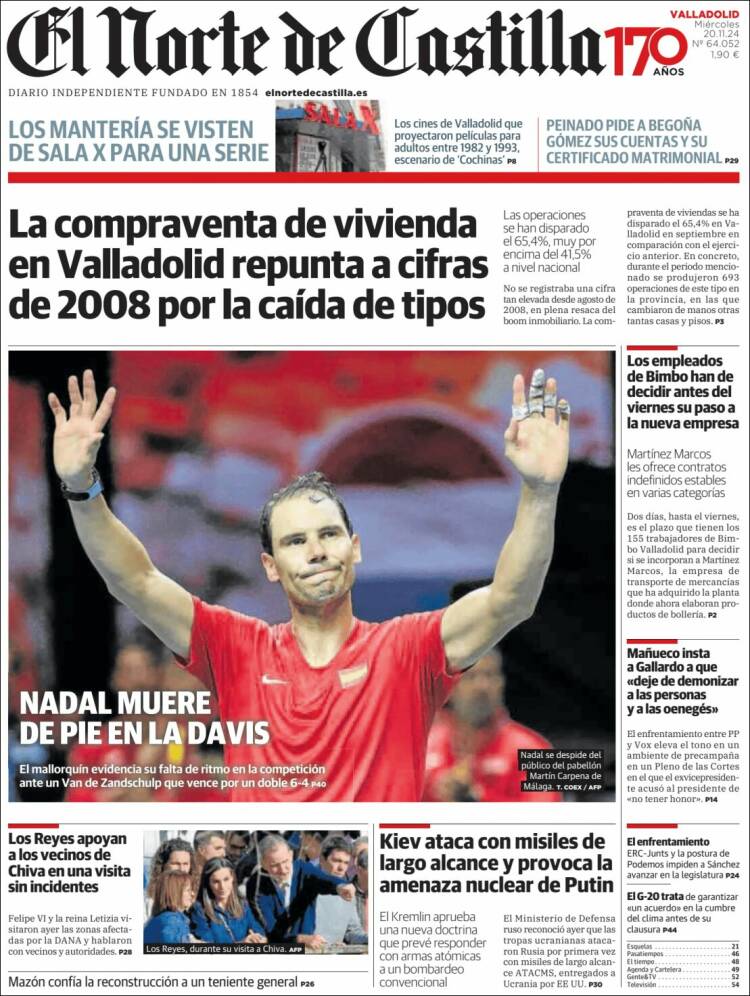 Portada de Norte de Castilla - Valladolid (España)