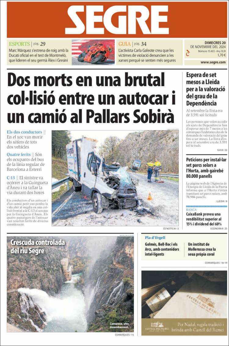 Portada de Segre (España)
