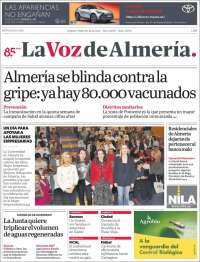 Portada de La Voz de Almería (España)