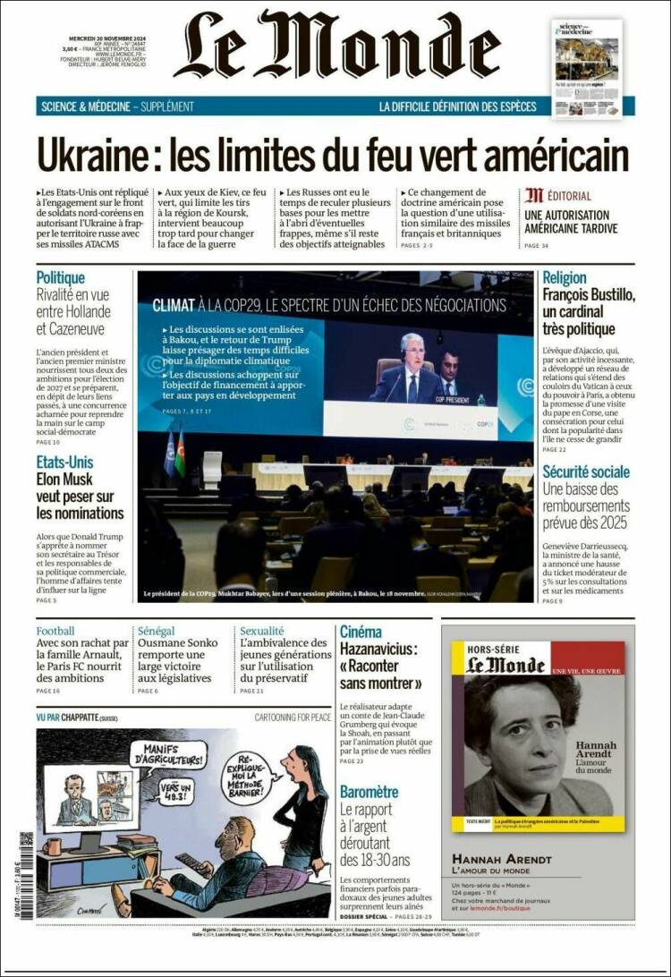 Portada de Le Monde (Francia)