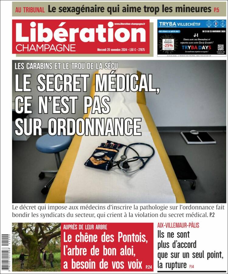 Portada de Libération Champagne (Francia)
