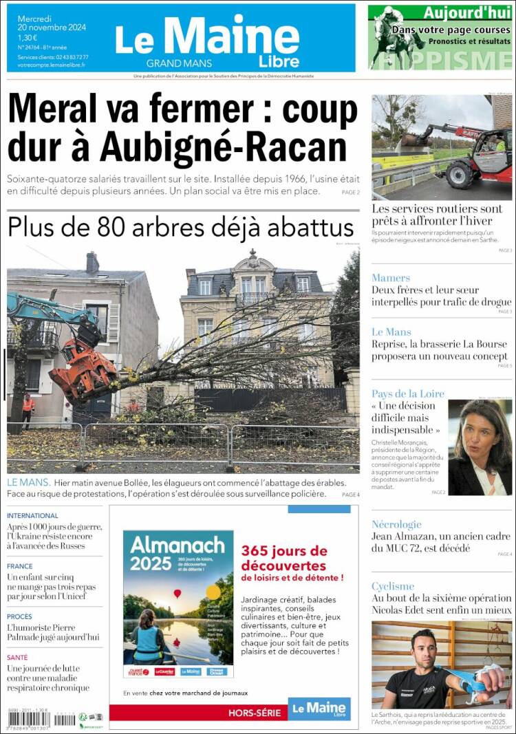 Portada de Le Maine Libre (Francia)