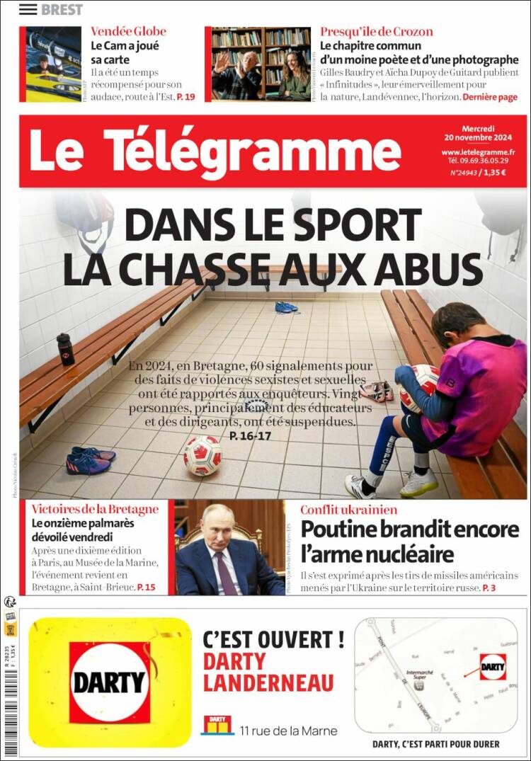 Portada de Télégramme (Francia)