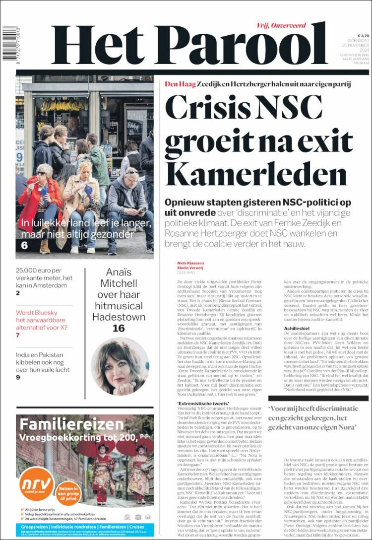 Portada de Het Parool (Pays-Bas)