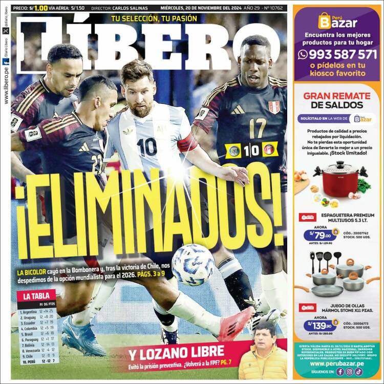 Portada de Líbero (Pérou)