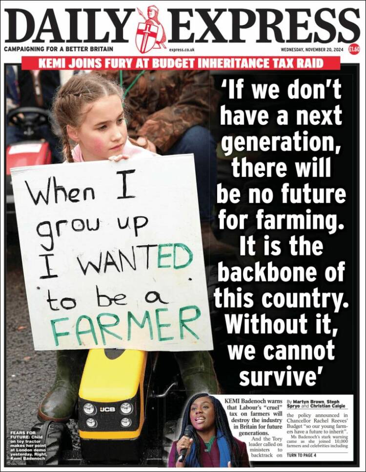 Portada de Daily Express (Reino Unido)