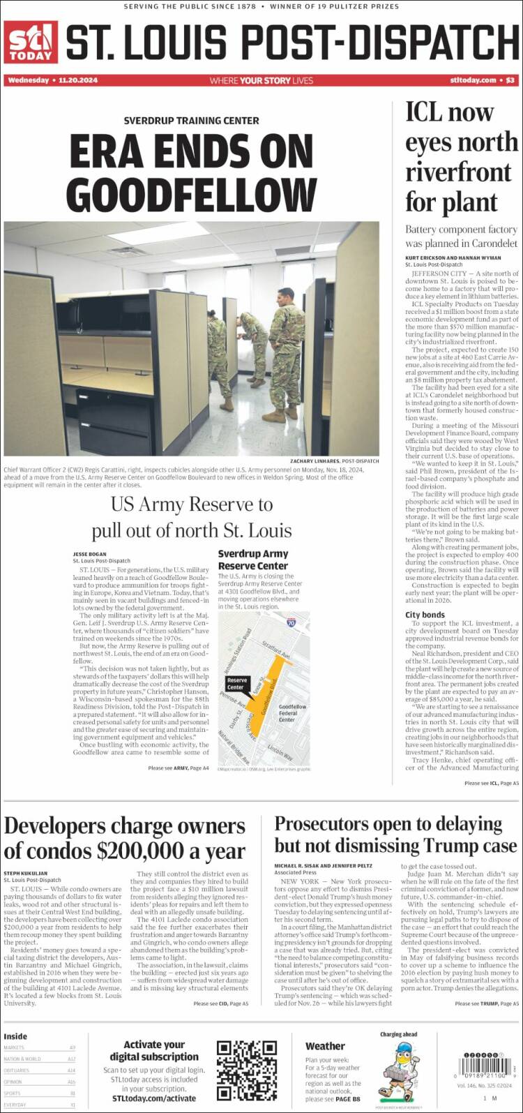 Portada de St. Louis Post-Dispatch (USA)