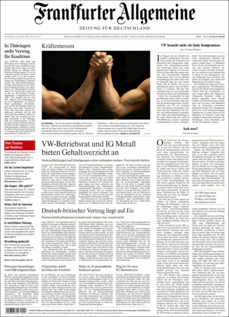 Portada de Frankfurter Allgemeine (Germany)