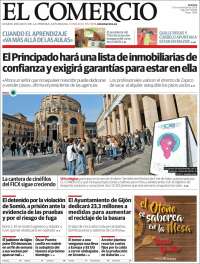 Portada de El Comercio - Gijón (Espagne)