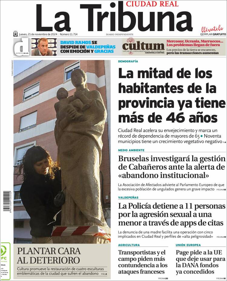 Portada de La Tribuna de Ciudad Real (España)