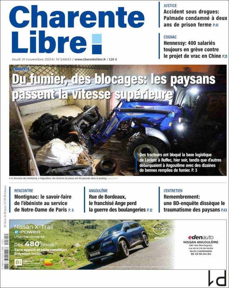 Portada de Charente Libre (France)