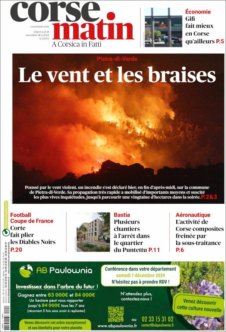 Portada de Corse-Matin (France)