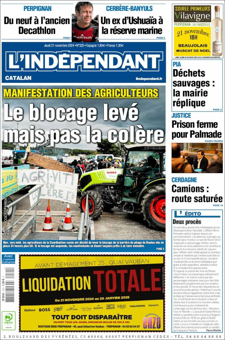 Portada de Le Indépendant (France)