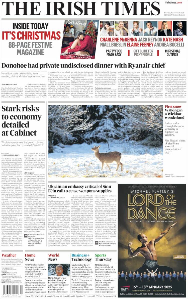 Portada de Irish Times (Ireland)