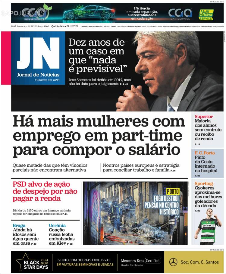 Portada de Jornal de Notícias (Portugal)