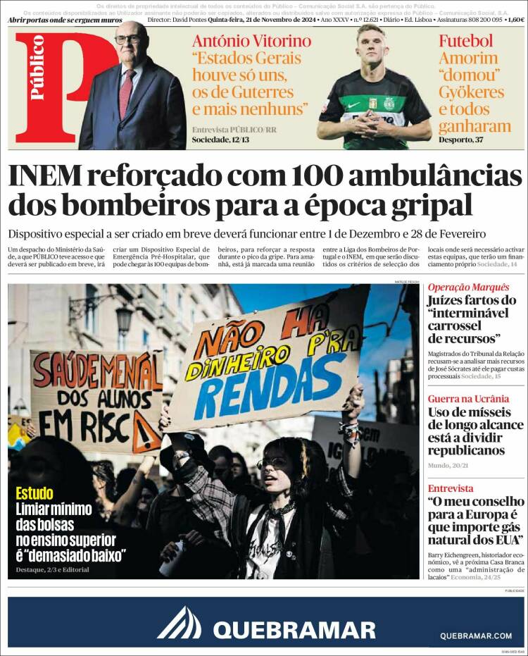 Portada de Público (Portugal)