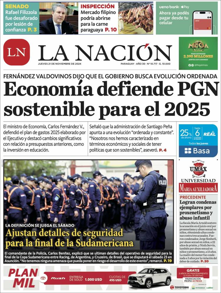 Portada de La Nación (Paraguay)