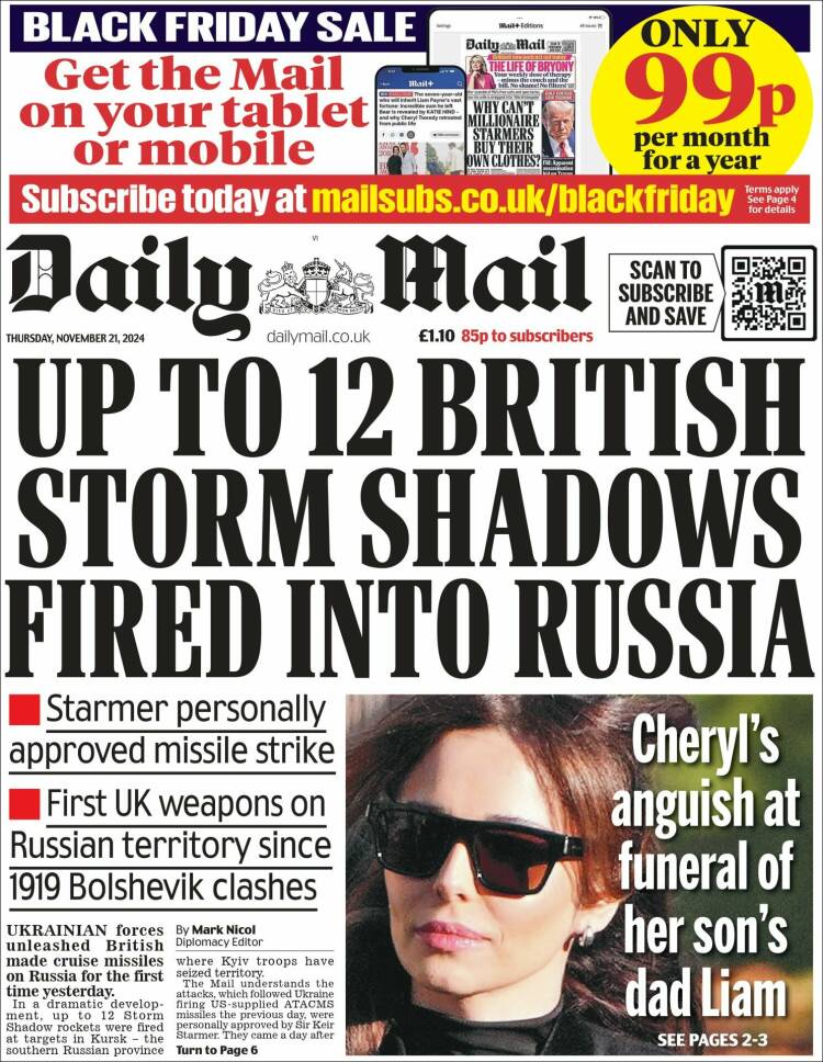 Portada de Daily Mail (Royaume-Uni)