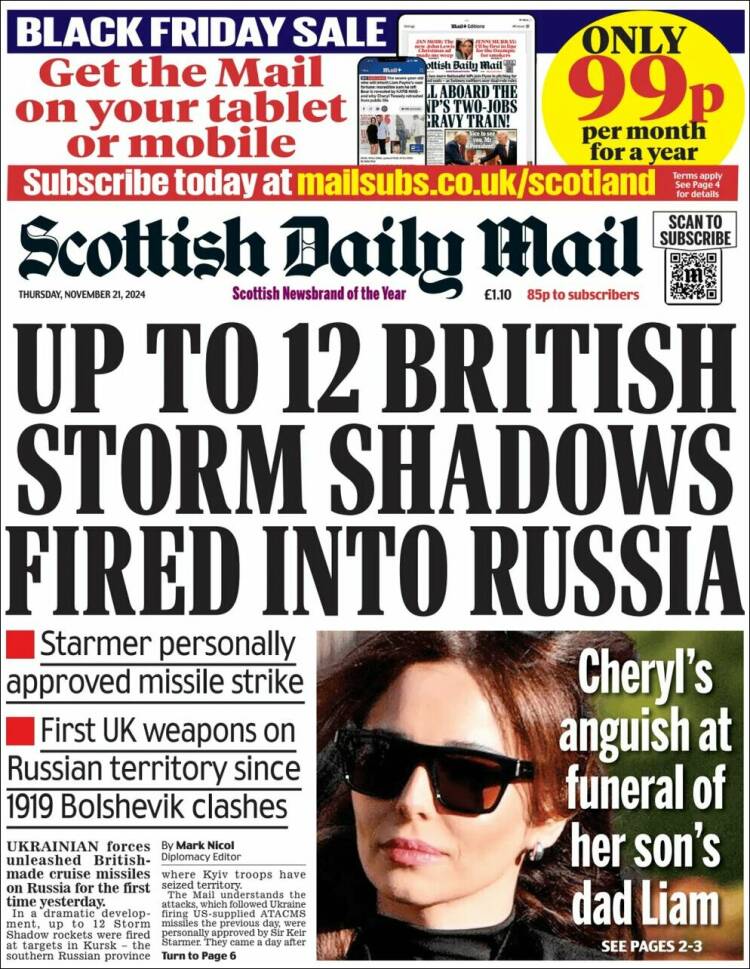 Portada de Scottish Daily Mail (Royaume-Uni)