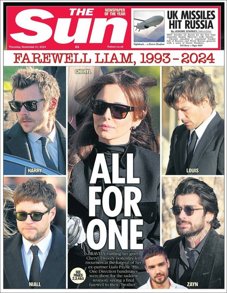 Portada de The Sun (Royaume-Uni)