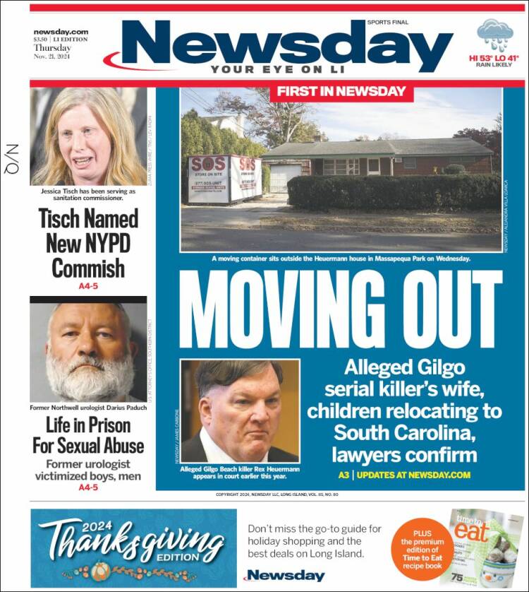 Portada de Newsday (USA)