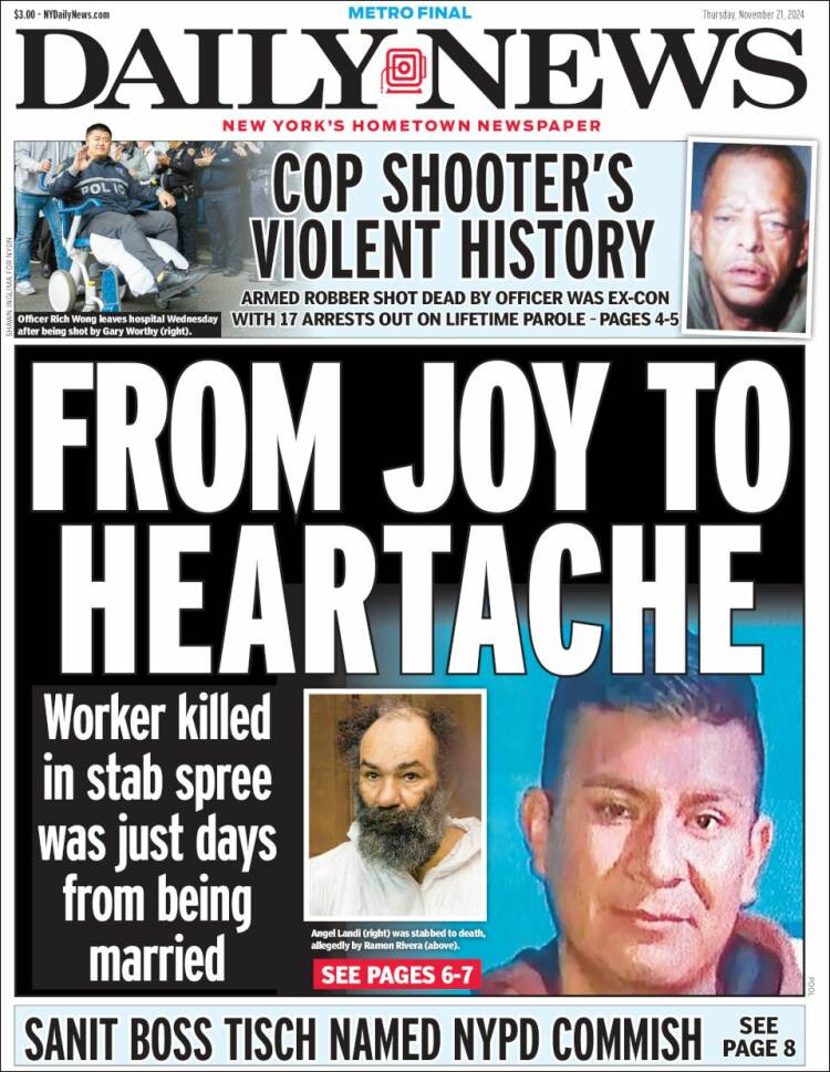 Portada de Daily News - New York (USA)