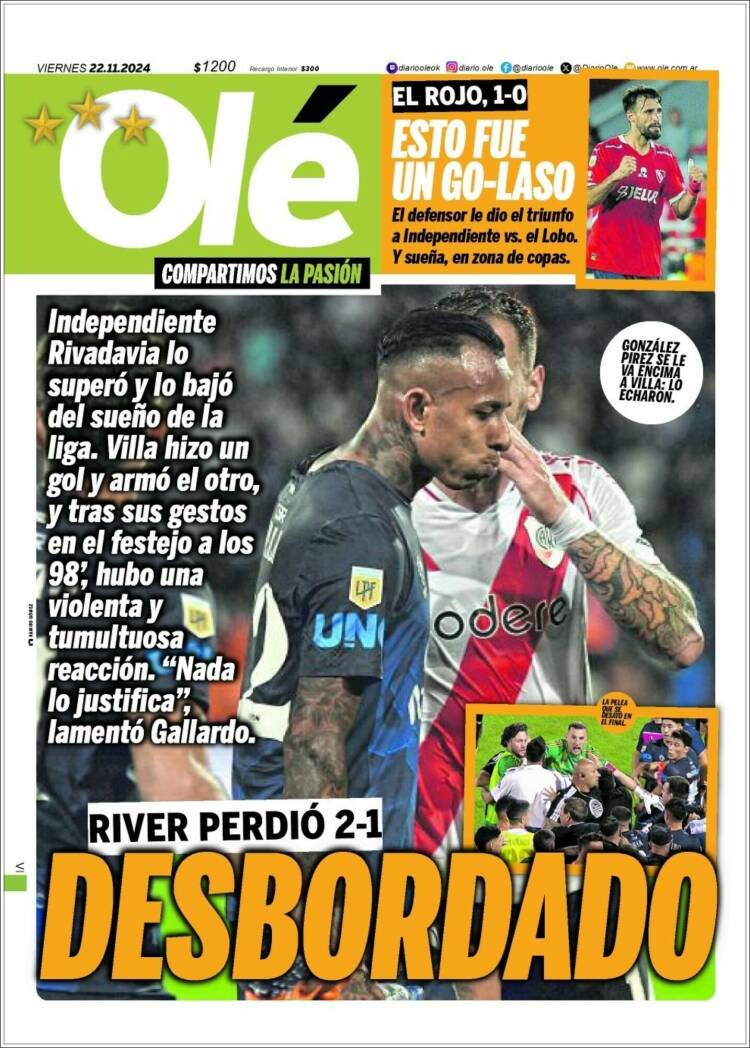 Portada de Olé (Argentina)
