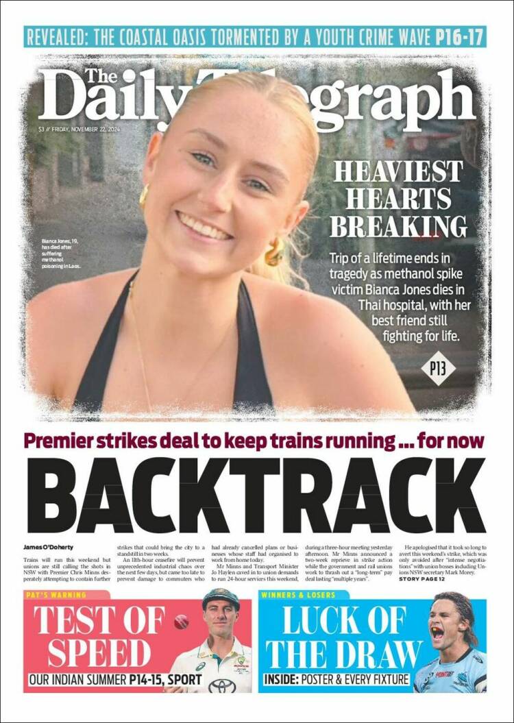 Portada de The Daily Telegraph (Australia)
