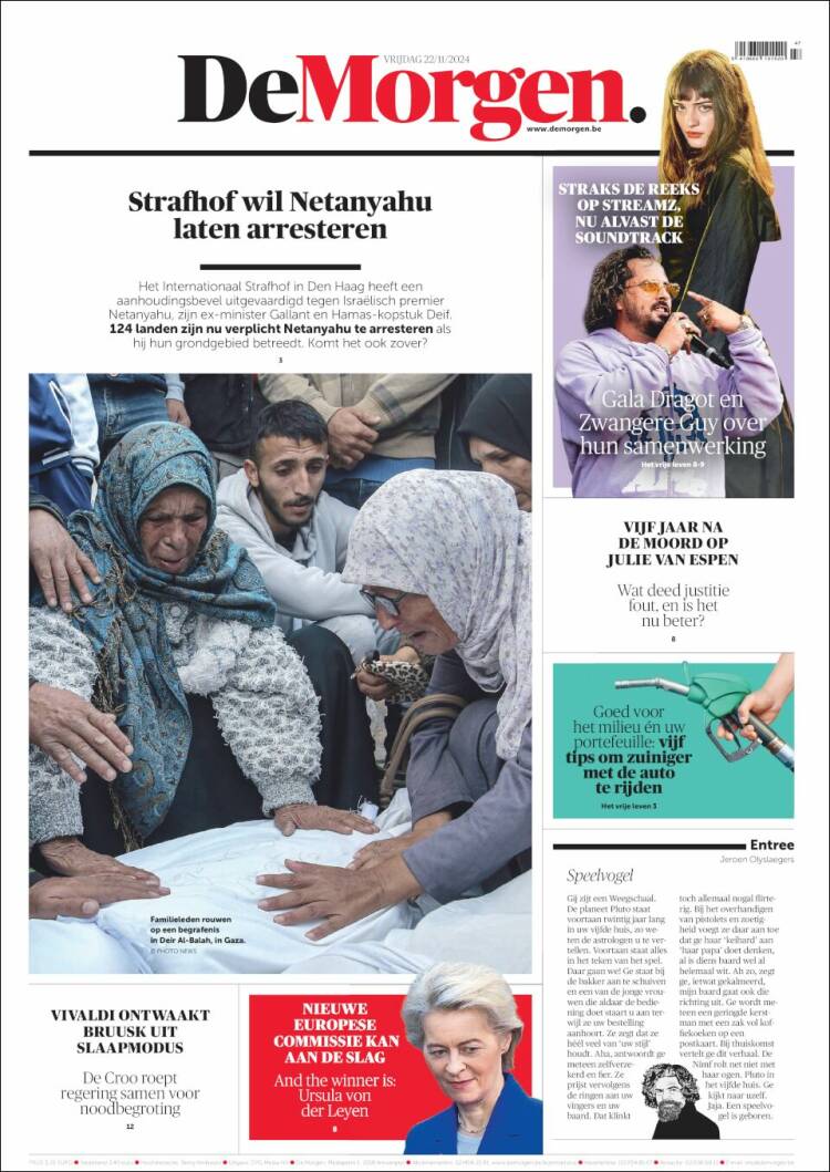 Portada de De Morgen (B&eacute;lgica)