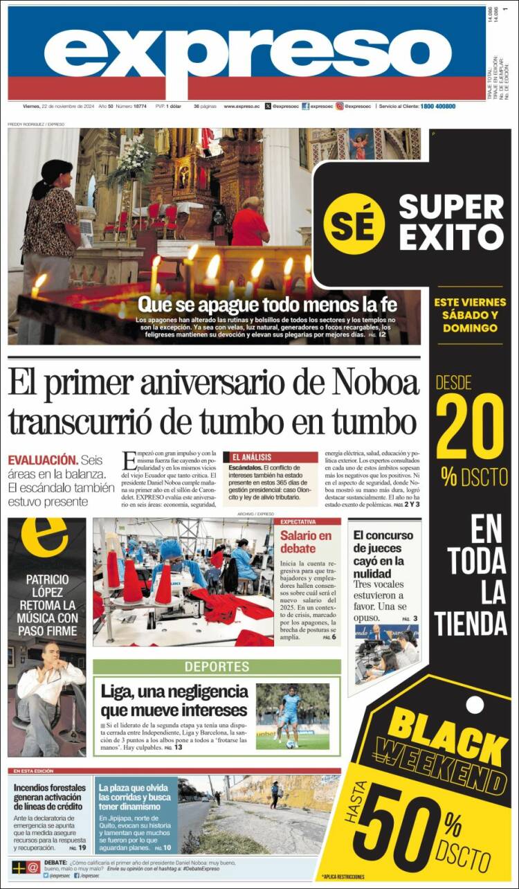 Portada de Expreso (Ecuador)