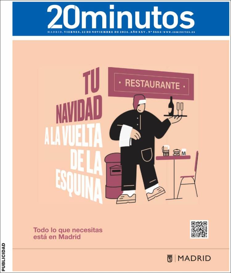 Portada de 20 Minutos - Madrid (España)