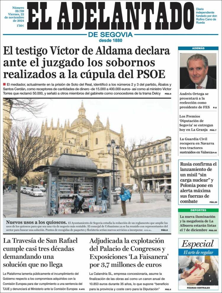 Portada de El Adelantado de Segovia (España)