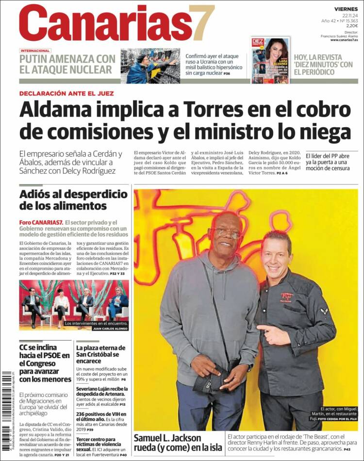 Portada de Canarias 7 (España)