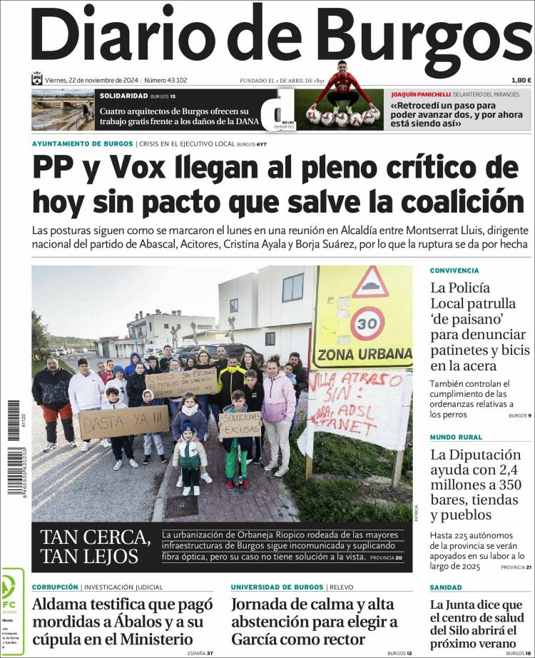 Portada de Diario de Burgos (España)