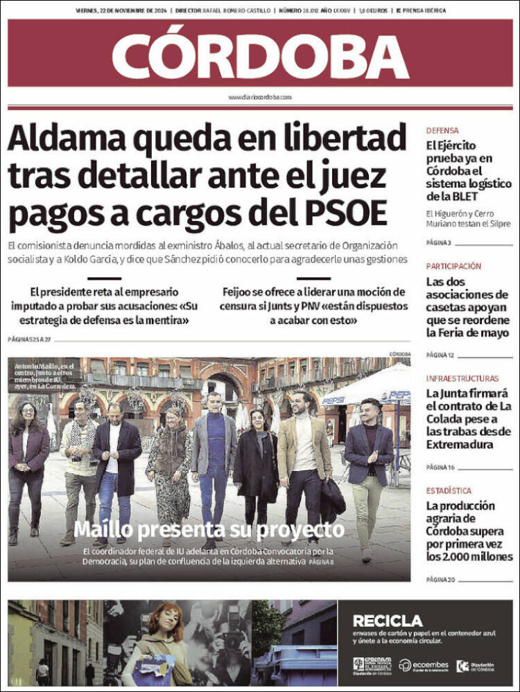 Portada de Diario de Córdoba (España)