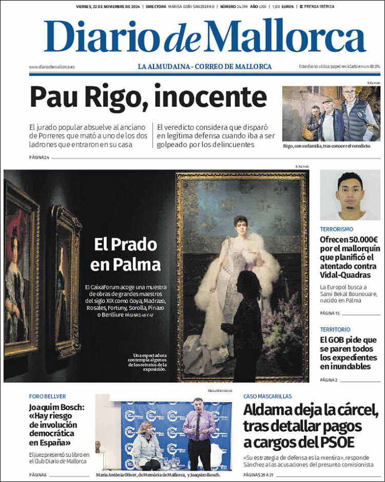 Portada de Diario de Mallorca (España)