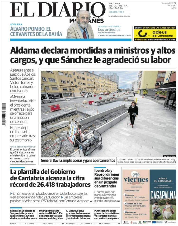Portada de El Diario Montañés (España)
