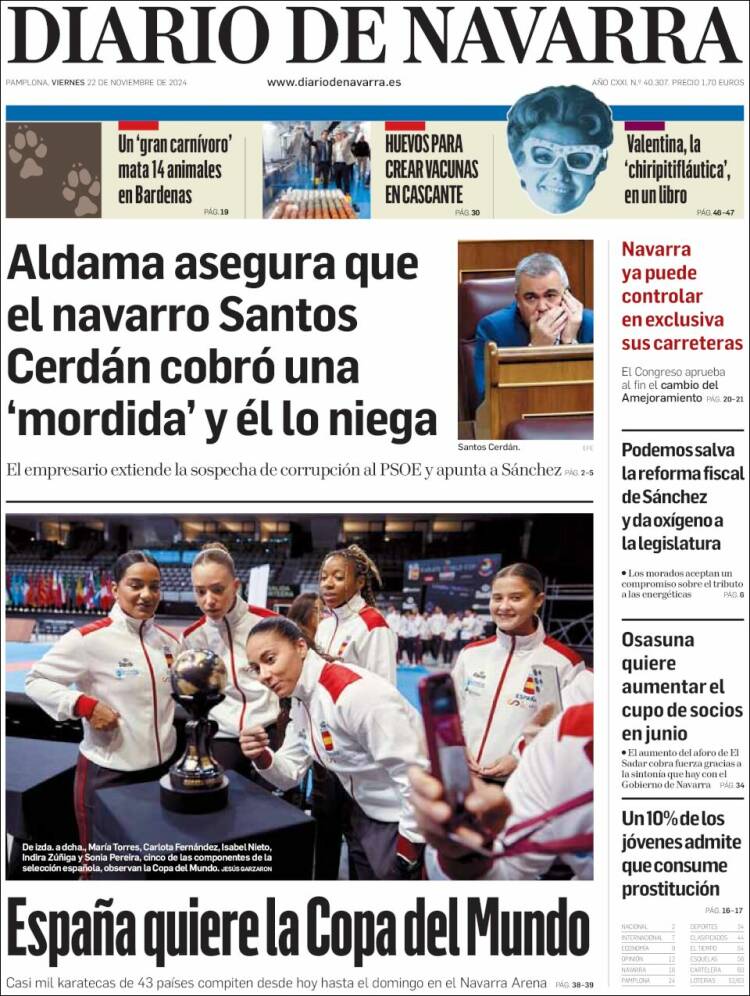 Portada de Diario de Navarra (España)